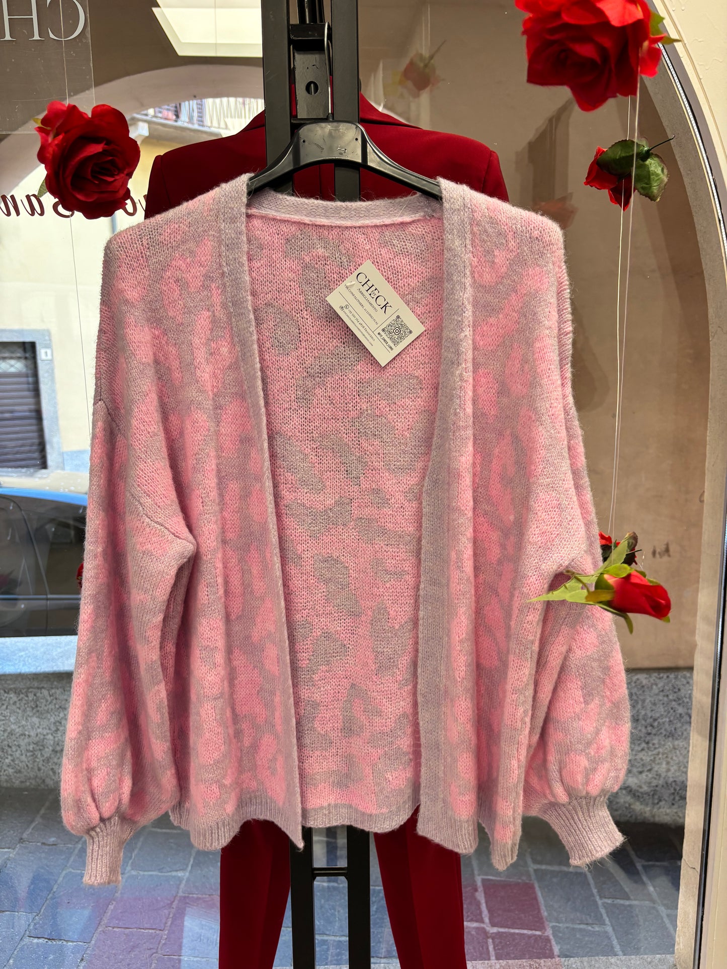 CARDIGAN MACULATO ROSA